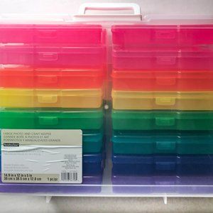 Recollections Large Photo and Craft Keeper Rainbow NWT Minor Case Damage